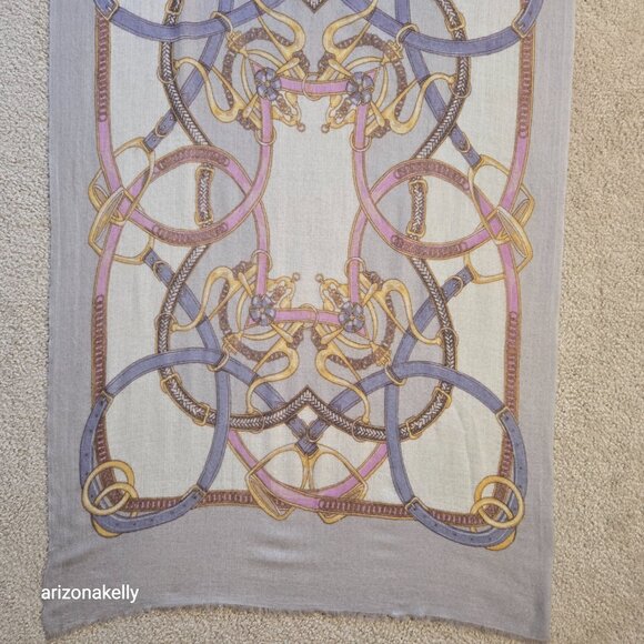 Cinta Featherweight Italian Cashmere Scarf Equestrian - Picture 4 of 16